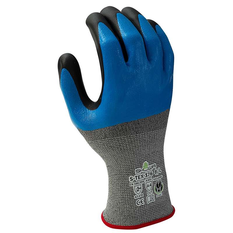 Liquid-Resistant Gloves, Blue/Black, 12 per Package